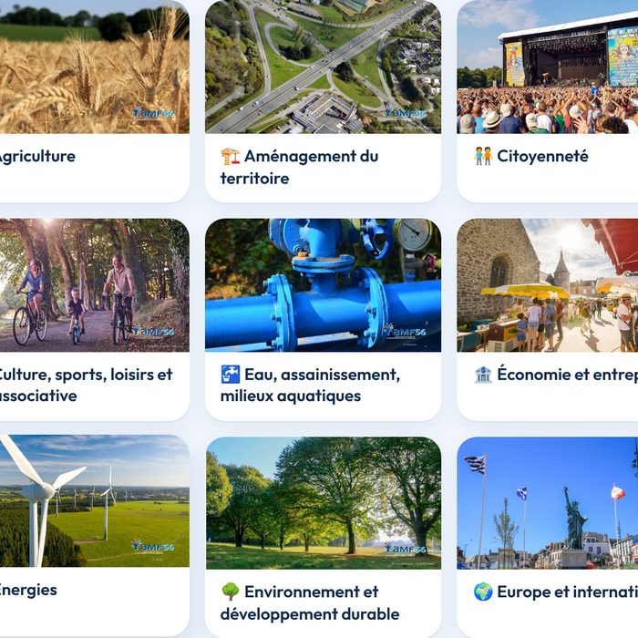 Aperçu de l’espace adhérent : les fiches des politiques publiques